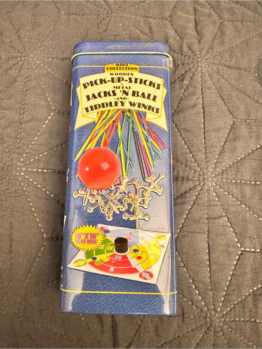 Kids Collection Wooden Pick-Up-Sticks, Metal Jacks 'N Ball, and Tiddley Winks